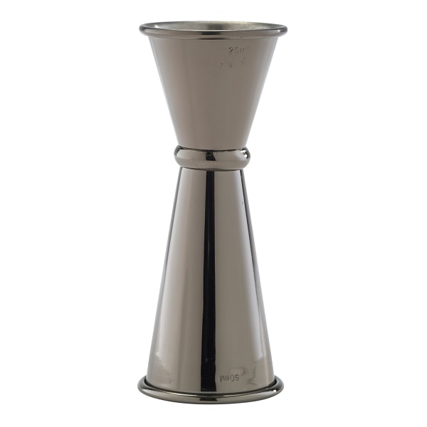 Genware Gunmetal-Finished Double-Sided Jigger, 25-50ml