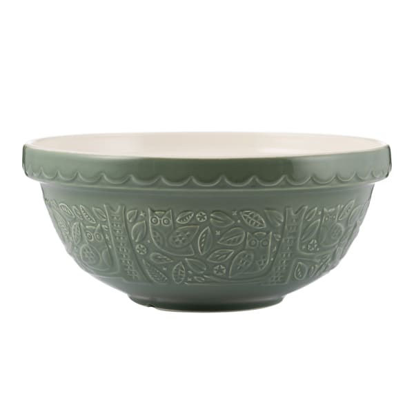 Mason Cash In the Forest Owl 2.7L Mixing Bowl, 26cm, Sage Green