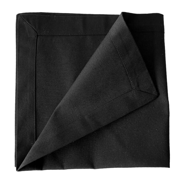 DSA 100% Cotton Wide Hem Napkins, Set of 6, Black