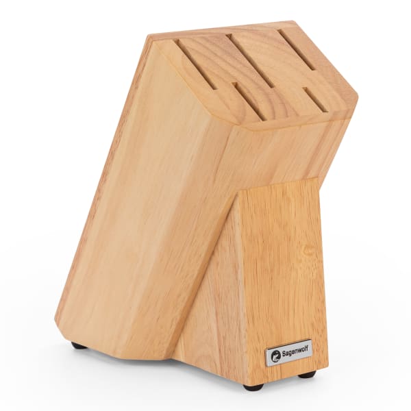 Sagenwolf Carbon Series Rubber Wood Knife Block, 5-Slot