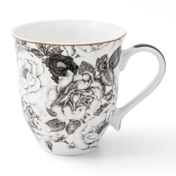 Jenna Clifford Black Rose Mug, 400ml