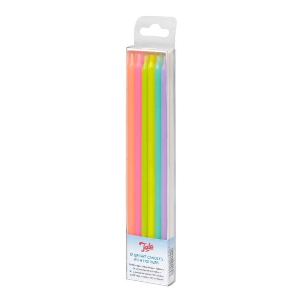 Tala Tall Birthday Candles, Set of 12, Bright
