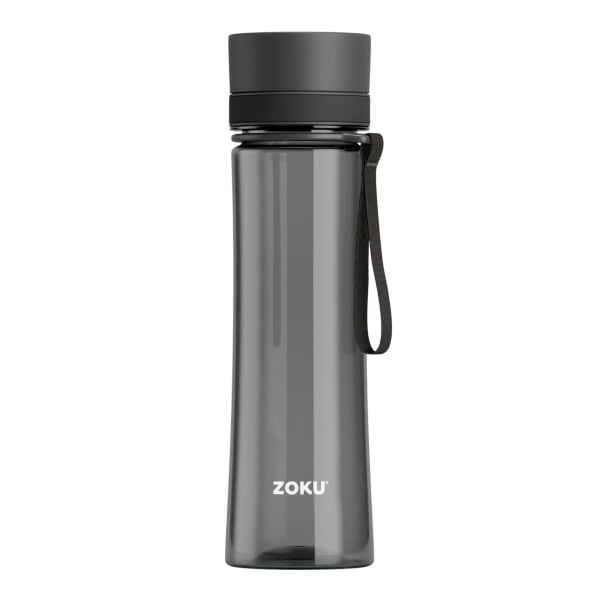 Zoku Clear Water Bottle, 600ml, Grey