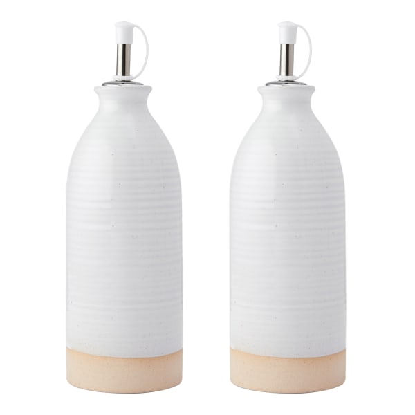 KitchenCraft Idilica Cream Oil and Vinegar Bottles, Set of 2