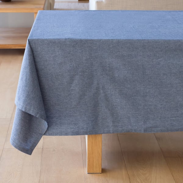 Linen House Revana Chambray Navy Tablecloth, 10-Seater
