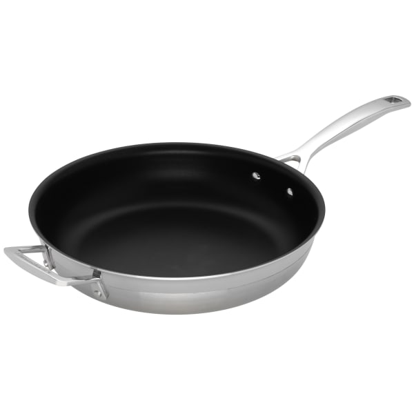 Le Creuset 3 Ply Stainless Steel Non-Stick Frypan with Helper Handle, 32cm, 32cm