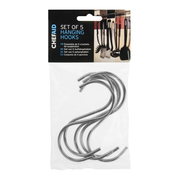 ChefAid Stainless Steel S Hooks, Set of 5
