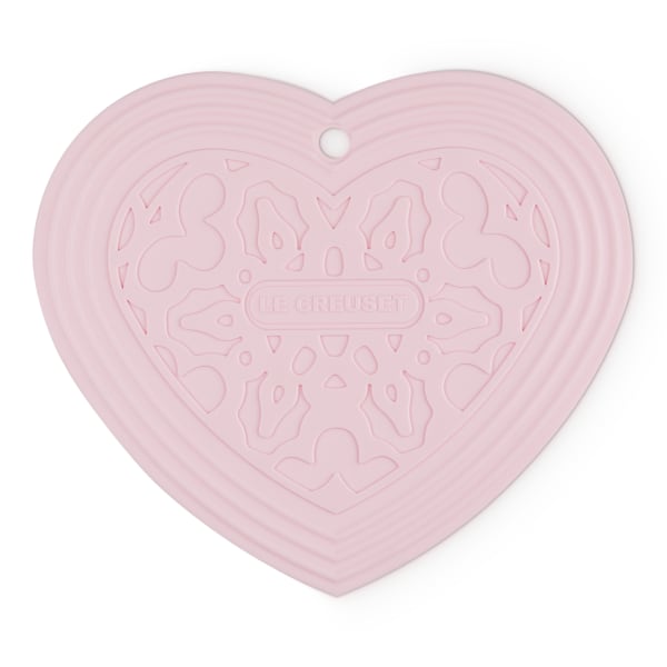 Le Creuset Silicone Heart Trivet, Powder Pink