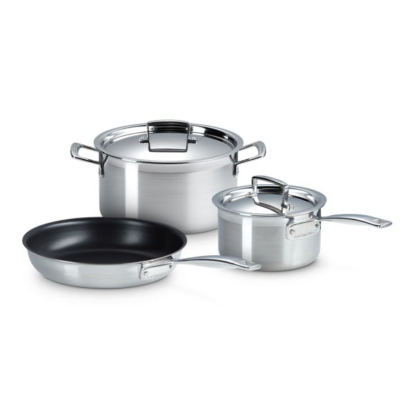 Le Creuset 3 Ply Stainless Steel Non-Stick Cookware, Set of 3
