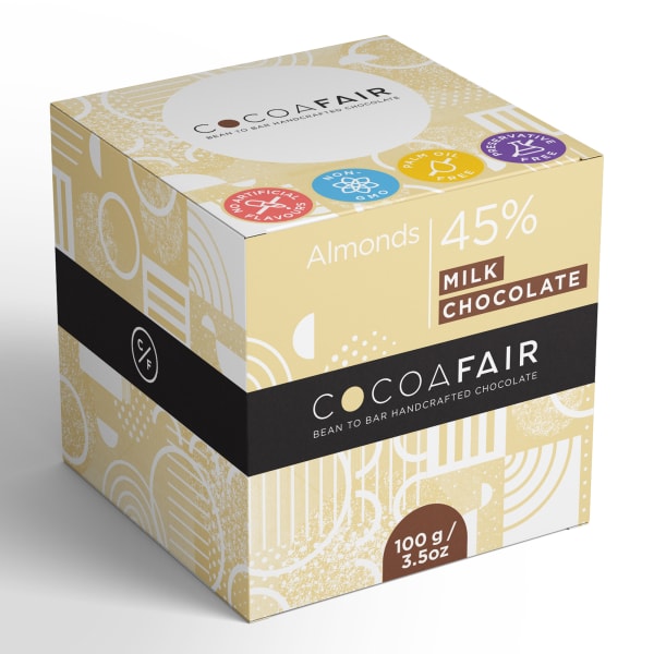 Cocoafair Almonds in 45% Milk Chocolate, 100g