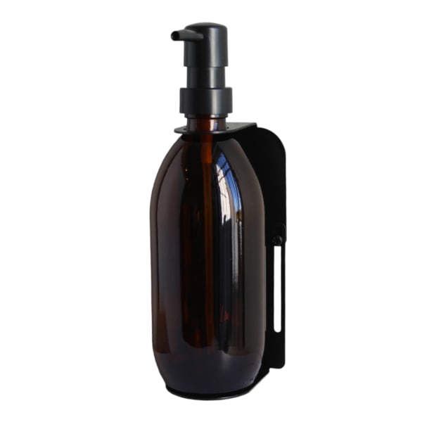Joon Matte Black Adjustable Dispenser with Amber Glass Bottle, Single