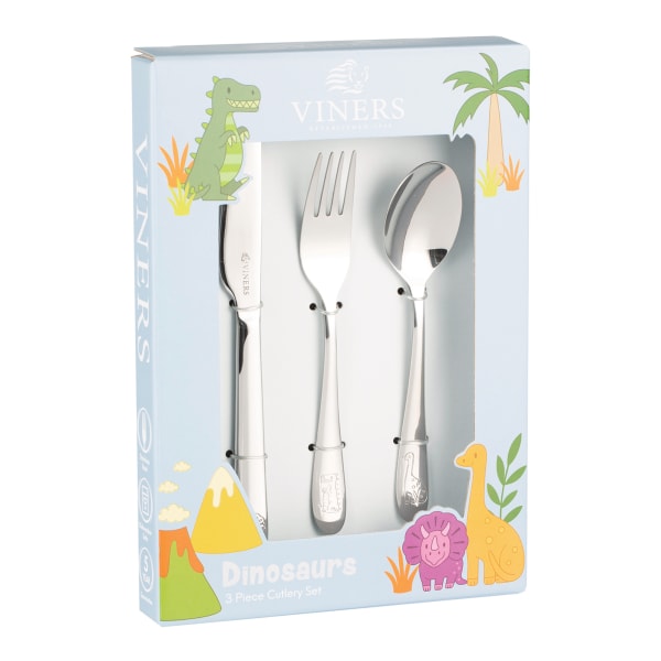 Viners Kids Cutlery, Set of 3, Dinosaur