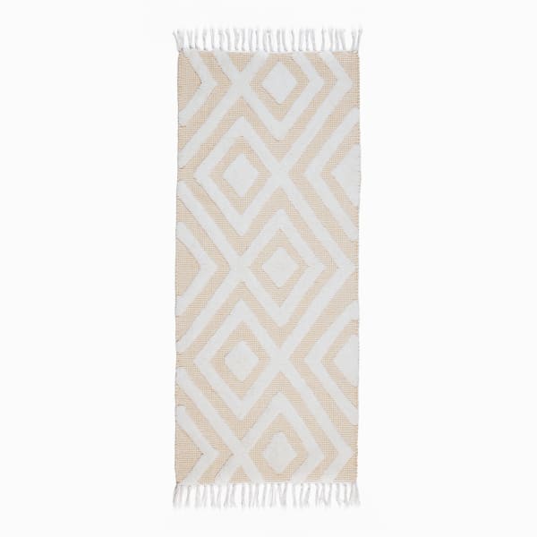 Thread Office Natural Diamond Bath Mat, 60cm x 140cm