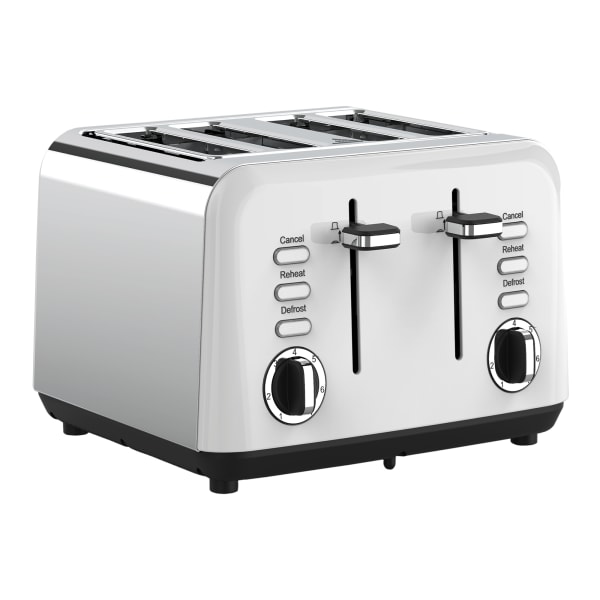 Swan Townhouse Stainless Steel 4-Slice Toaster, 1850W, Pearl White