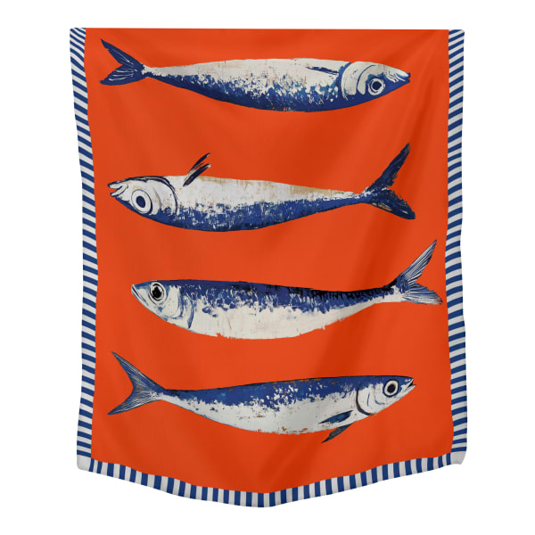 Cara Saven Decor Sardines Tablecloth, 8-10 Seater