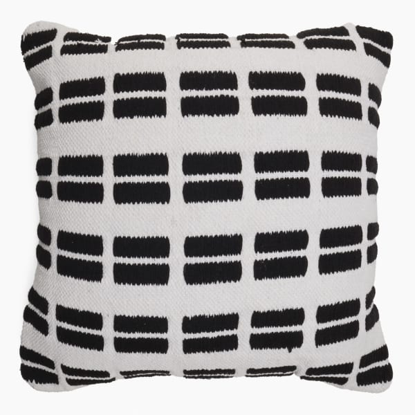 Thread Office Monochrome Stipple Stripe Scatter Cushion with Feather Blend Inner, 60cm x 60cm