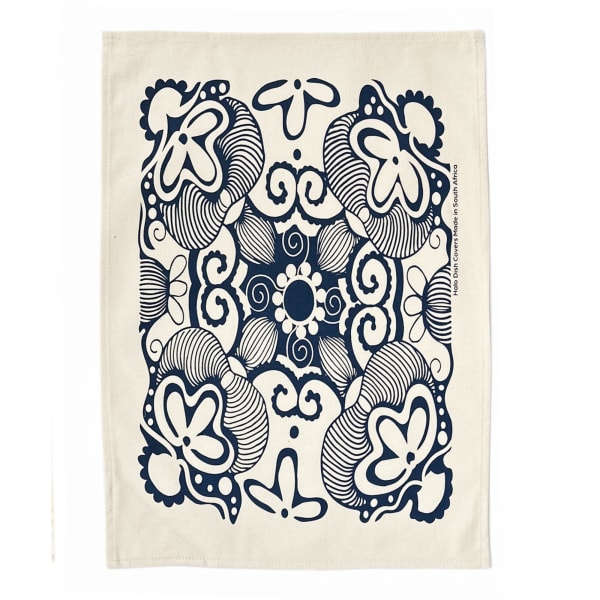 Halo Dish Covers Paradise Cotton Tea Towel, Blue Denim