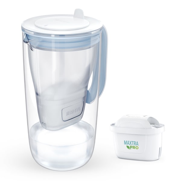 Brita Light Blue Glass Filter Water Jug with Filter Cartridge, 2.5L