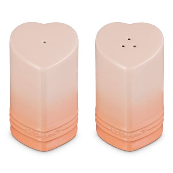 Le Creuset Heart Salt & Pepper Shakers, 130ml, Peche