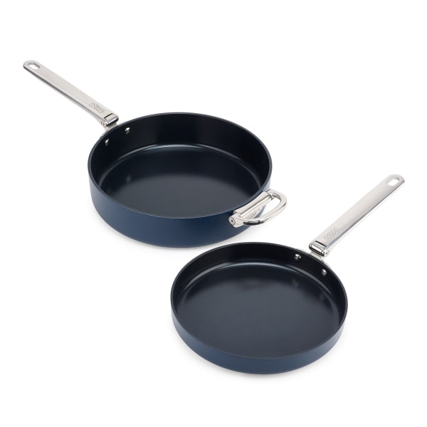 Joseph Joseph Space Ceramic Non-Stick Frying Pan Set with Folding Handles, 2-Piece