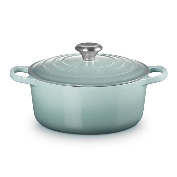 Le Creuset Sea Salt Signature 4.2 Litre Round Cast Iron Casserole, 24cm