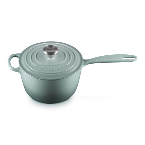 Le Creuset Sea Salt Signature Cast Iron Saucepan, 18cm