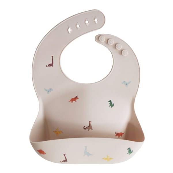 Mushie Silicone Baby Bib, Dinosaurs