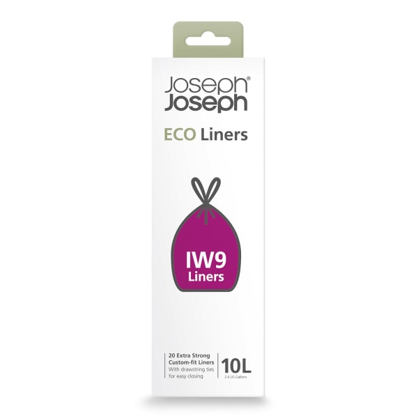 Joseph Joseph IW9 Eco Grey Liners for Arc Pedal Bin, 10L, 20-Piece
