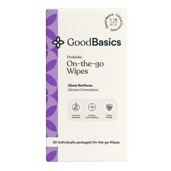 GoodBasics Probiotic On-the-Go Wipes, Pack of 30