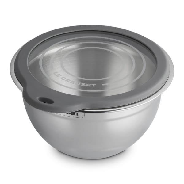 Le Creuset Stainless Steel Mixing Bowl with Glass Lid, 19cm