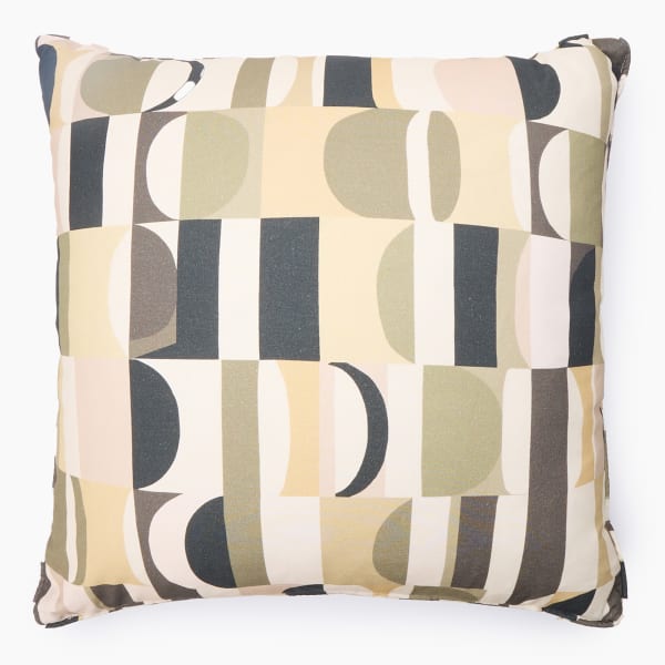 Thread Office Peace Geo Printed Scatter Cushion with Feather Blend Inner, 60cm x 60cm