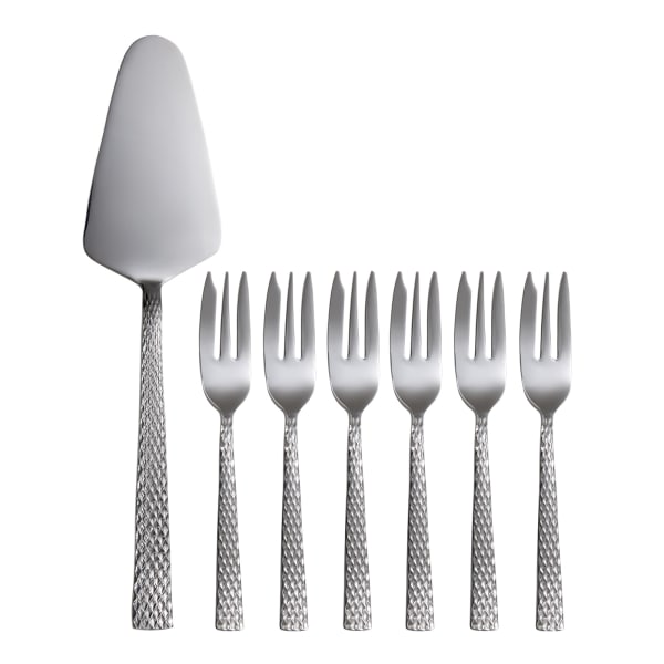 Maxwell & Williams Diamonds Stainless Steel Cake Server & Fork Set, 7-Piece