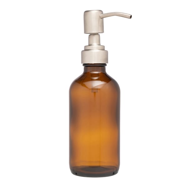 And Again Amber Glass Pump Bottle, 250ml