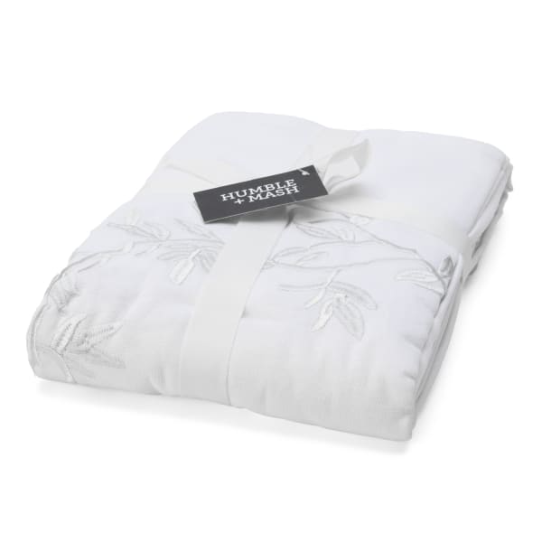 Humble & Mash Harvest Embroidered Silver Tablecloth, 8-Seater
