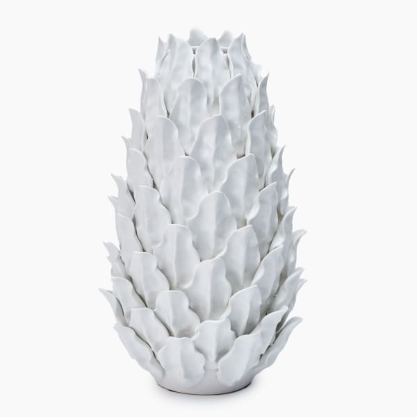 Thread Office White Inclay Leaves Ceramic Vessel