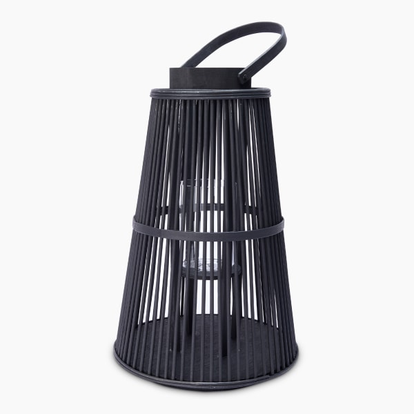 Thread Office Black Bamboo Woven Lantern, 44cm