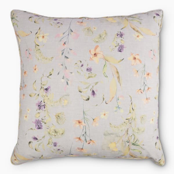 Thread Office Field Flower Printed Scatter Cushion with Feather Blend Inner, 60cm x 60cm
