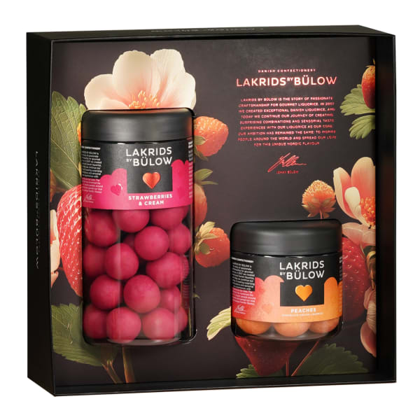 Lakrids by Bulow Strawberry & Cream and Peaches Chocolate-Coated Liquorice Gift Set