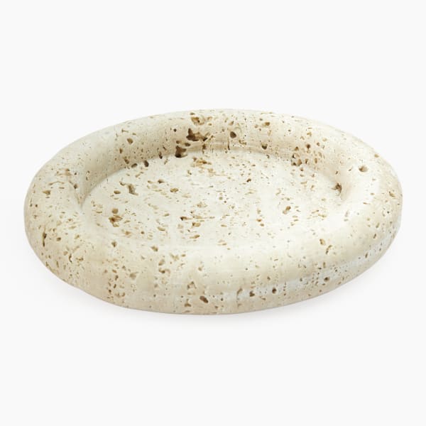 Thread Office Natural Marble Wide Rim Round Decorative Tray