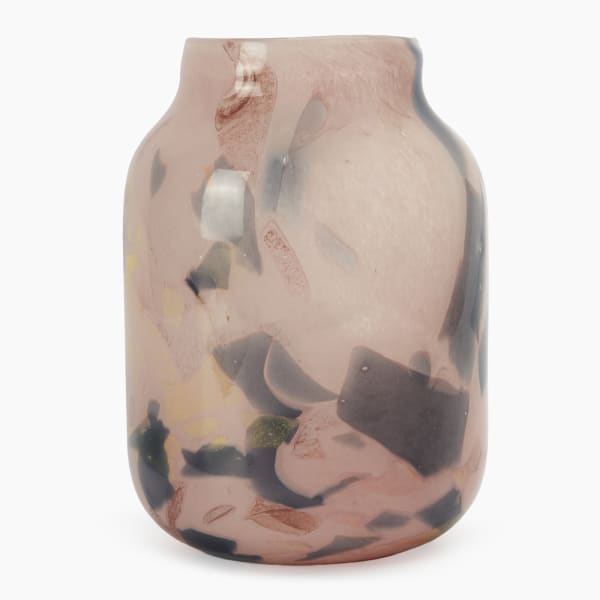 Thread Office Pink Marbled Glass Vase
