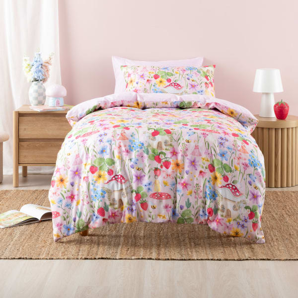 Linen House Strawberry Meadow Duvet Cover Set, Double