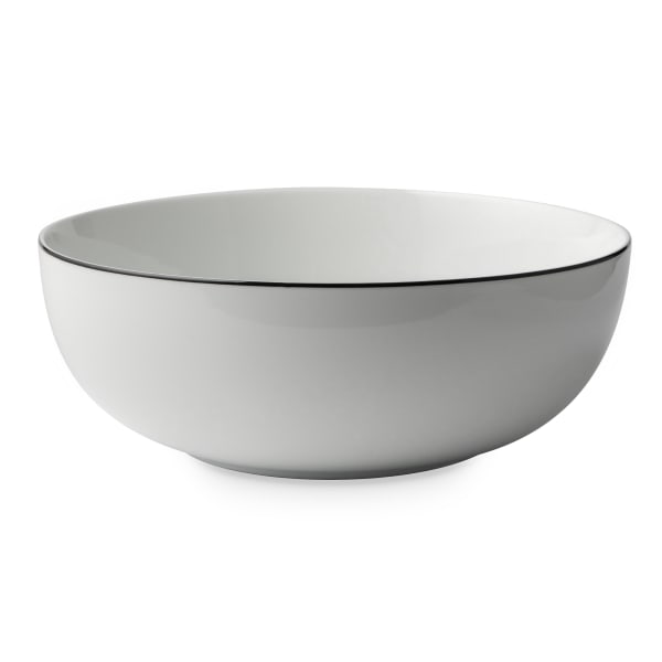 Jenna Clifford Premium Porcelain Salad Bowl with Black Line, 22cm