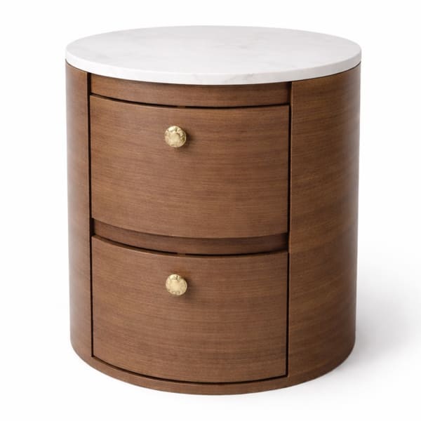 Native Decor Luna Marble Top Bedside Table