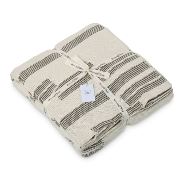 Haven & Hue Linear Knitted Throw, 130cm x 170cm