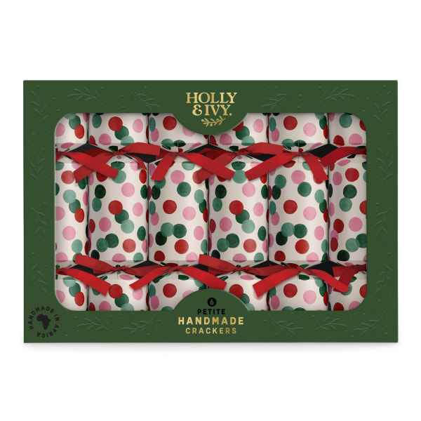 Holly & Ivy Petite Confetti Dots Crackers, Pack of 6