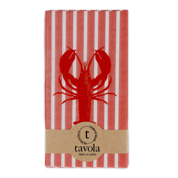 Tavola Lobster Slim Biodegradable Paper Napkins, Pack of 24