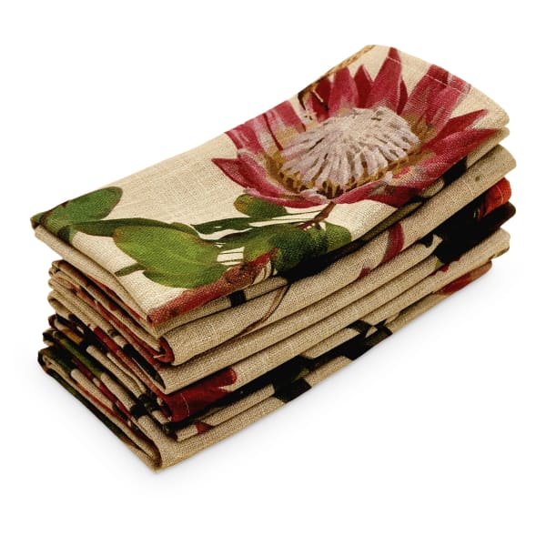 DSA Sugarbird Protea Napkins, Set of 6