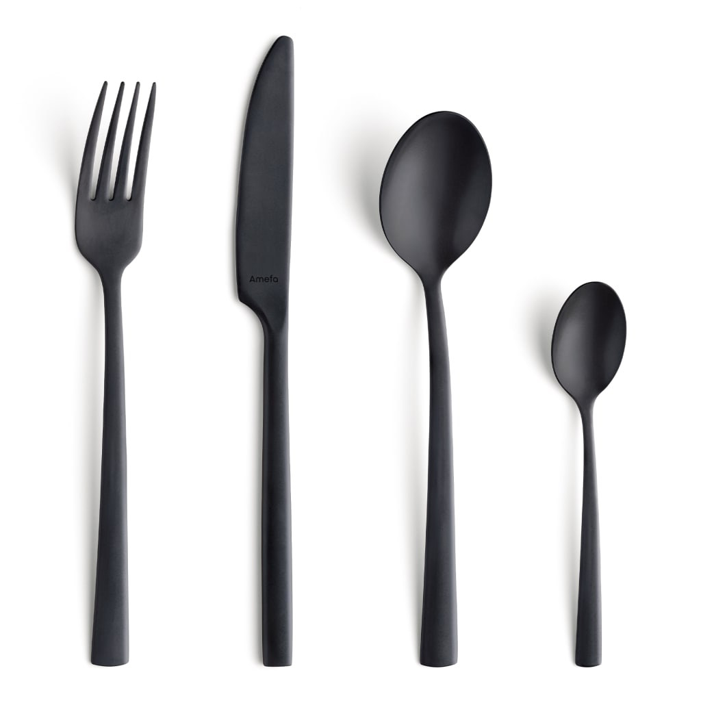 Amefa Manille Black 16 Piece Stainless Steel Cutlery Set - Yuppiechef