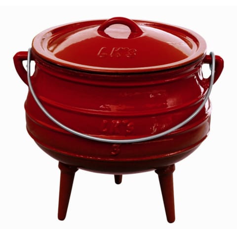 LK's Enamel Size 3 Potjie Pot Red