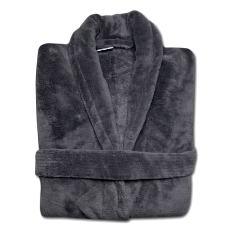 Club Classique Charcoal Unisex Fleece Bathrobe XXL